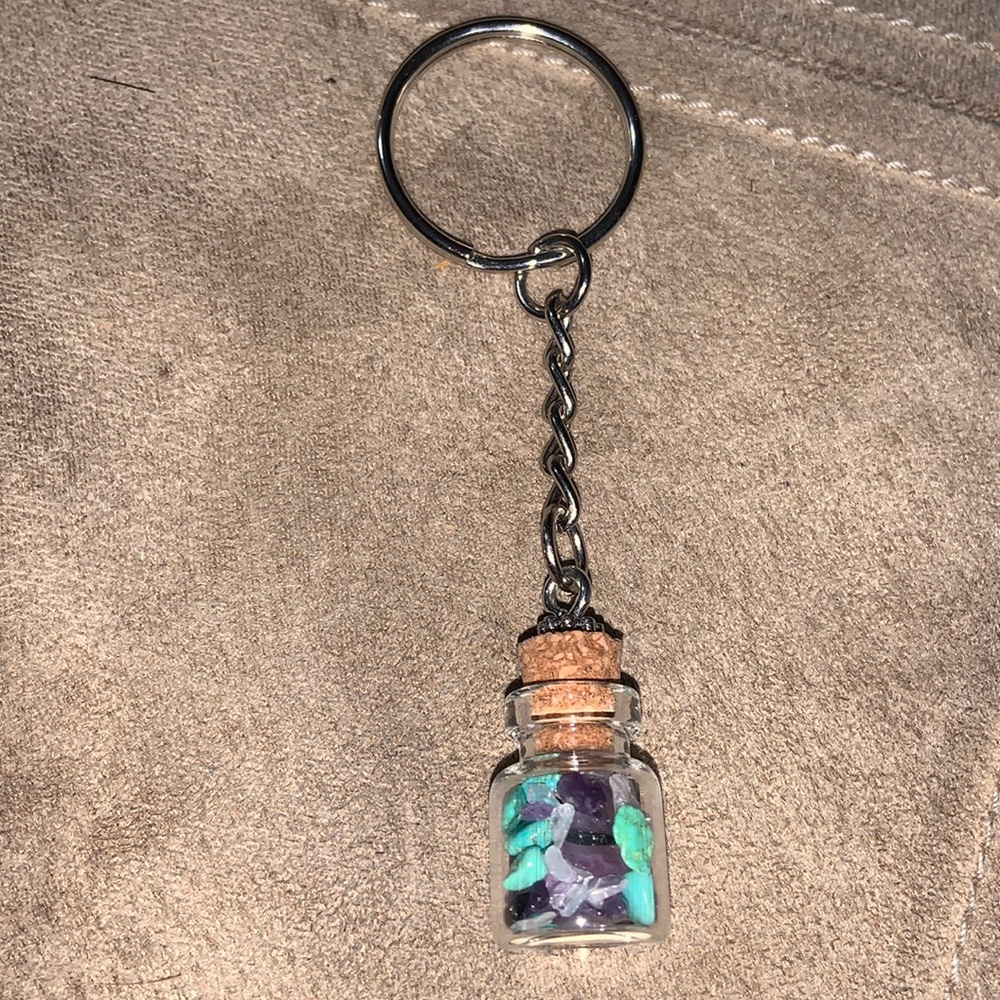 Crystal mini jar keychain